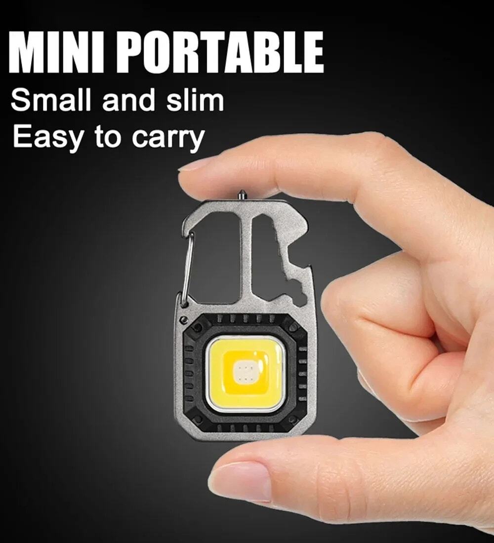 COB Rechargeable Keychain Light W5138 Multi Tool Pocket Flashlight Screwdriver